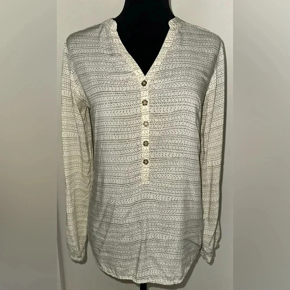Burton Durable Goods Printed Henley Blouse